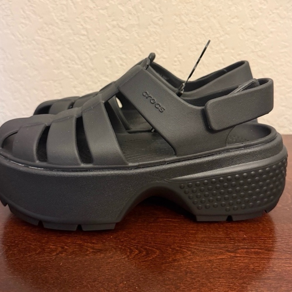 CROCS Platform Fisherman Sandals - Black